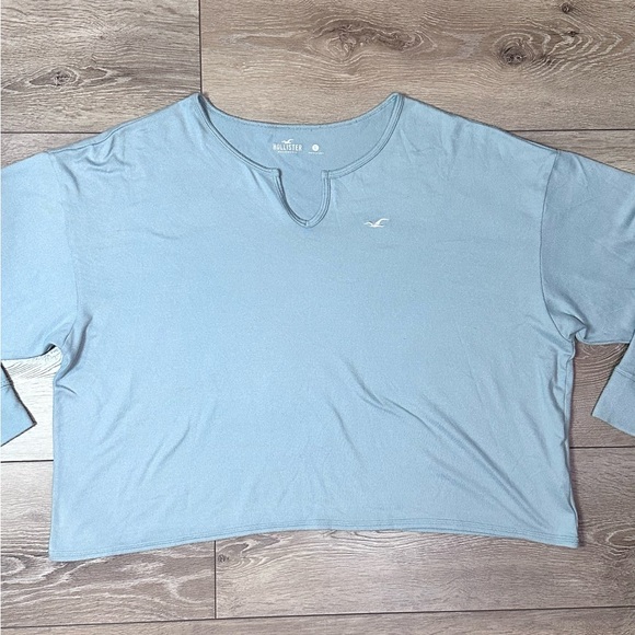 Hollister Sky Blue Boxy Long Sleeve Top - Picture 3 of 10
